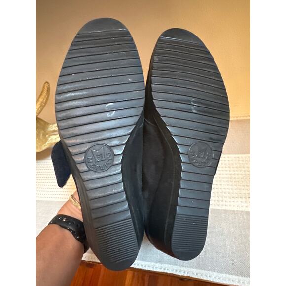 Mephisto Graziella Black Suede Wedge Size 8.5 Air-Jet Comfort - Picture 6 of 8